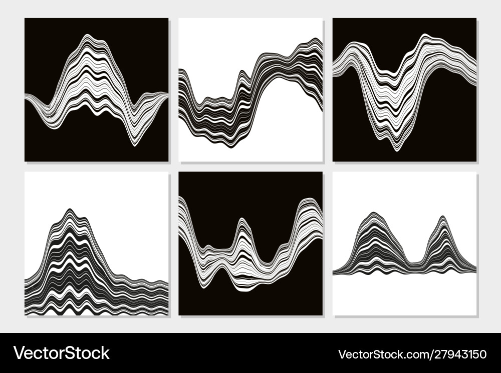 Dynamic smooth line set abstract minimal vector image