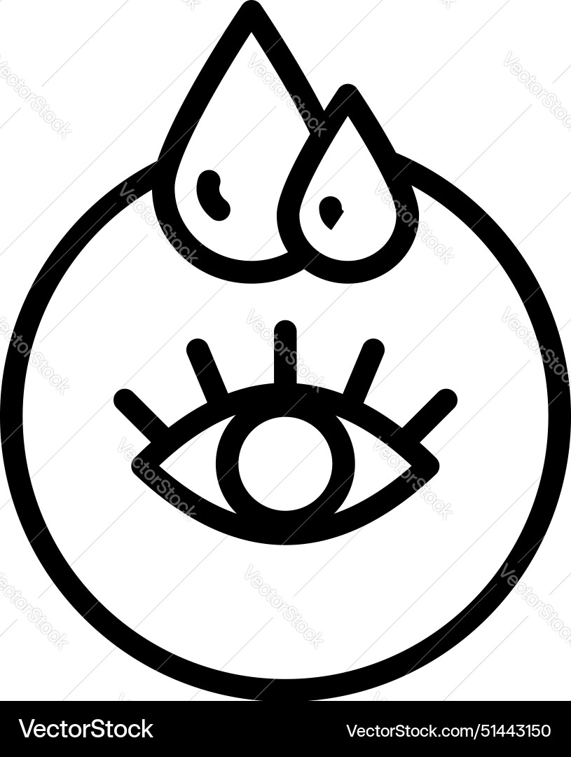 Eye drop line icon design simple outline Eye drop line icon design simple outline vector image