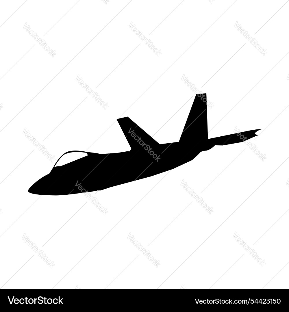 Futuristic military stealth jetfighter silhouette Vector Image