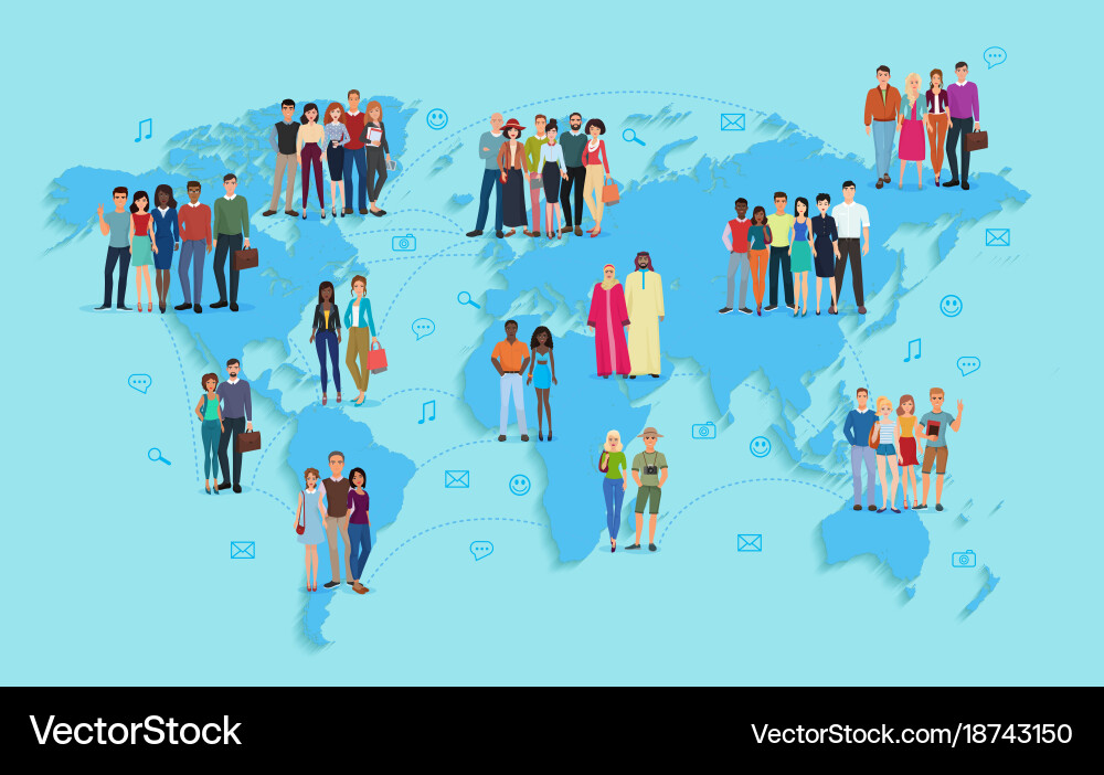Global Demographic Map Vector Image