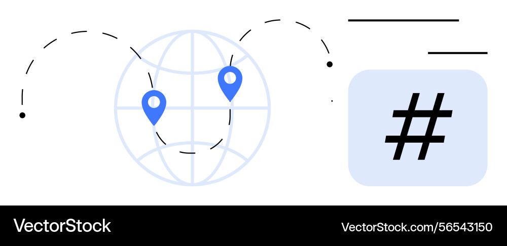 Global location sharing with metadata tag Global location sharing with metadata tag vector image