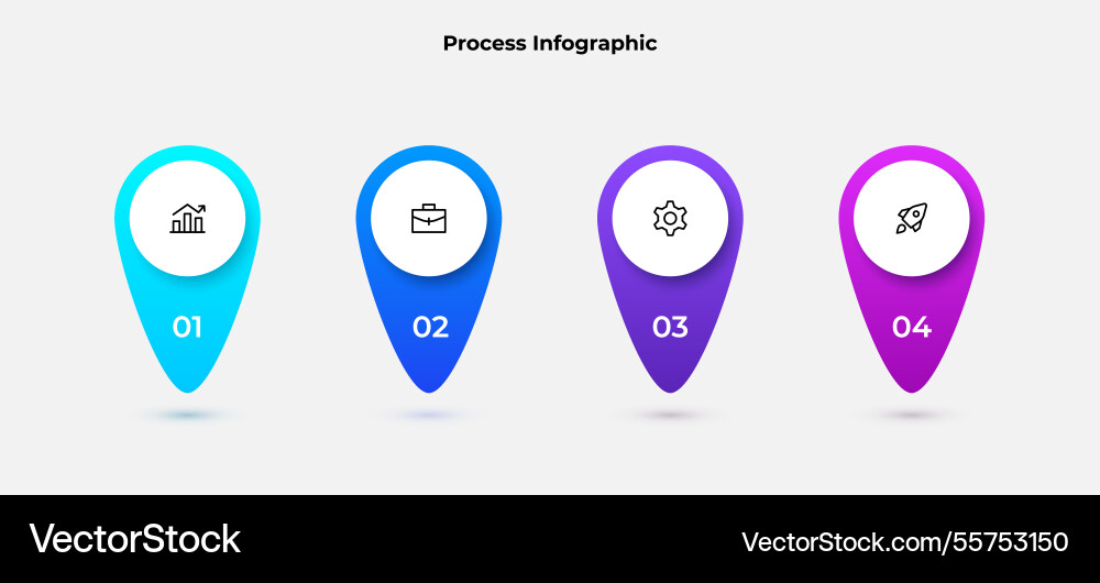 Graphic representation of a process in labeled 4 Vector Image