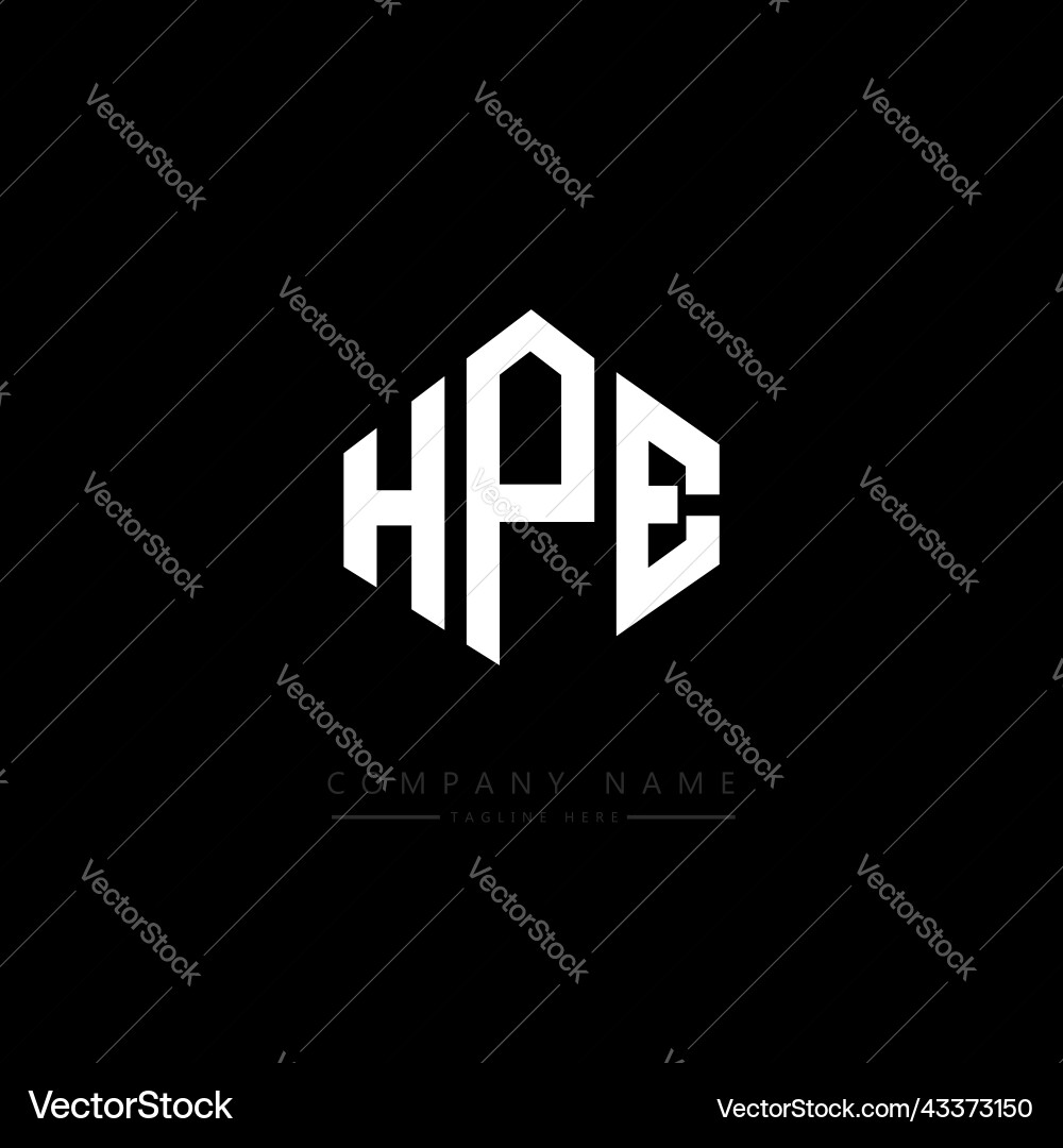 Hpe letter logo design with polygon shape Vector Image
