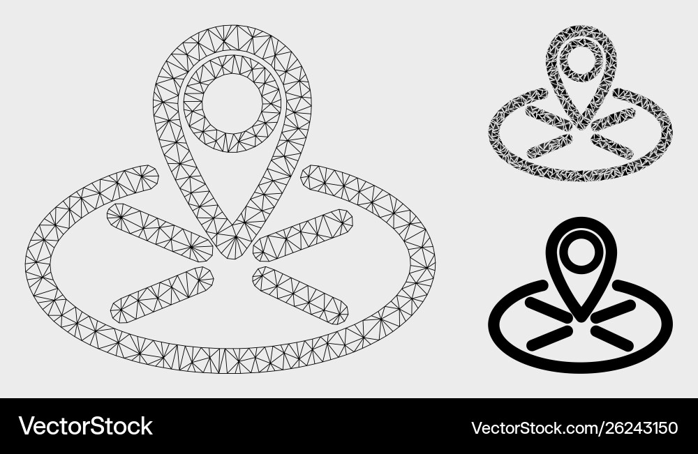 Location mesh wire frame model and triangle Location mesh wire frame model and triangle vector image