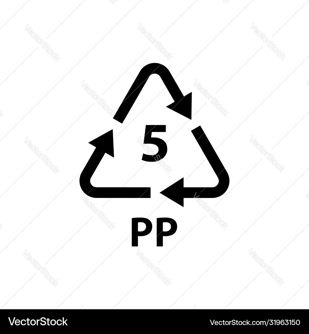 Plastic recycling symbol pp 5 Plastic recycling symbol pp 5 vector image