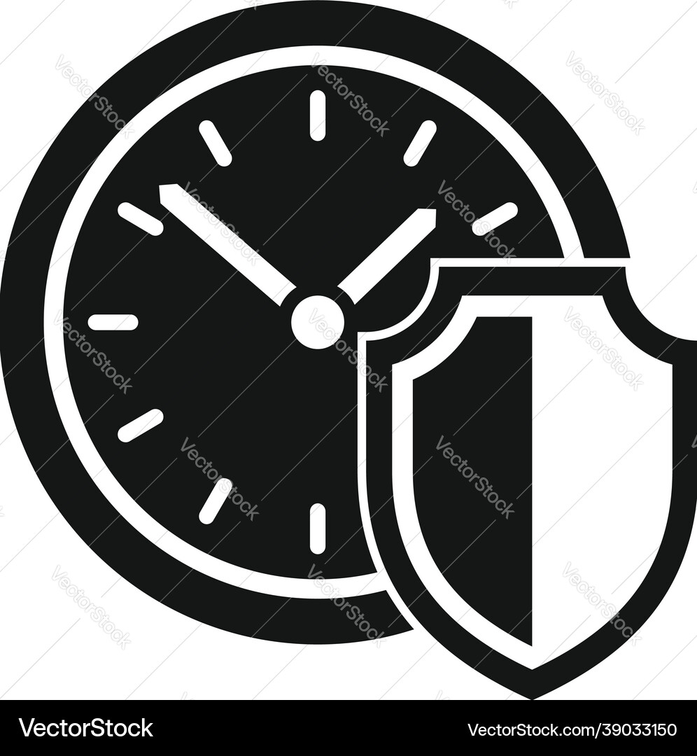 Protect time icon simple safe clock Protect time icon simple safe clock vector image