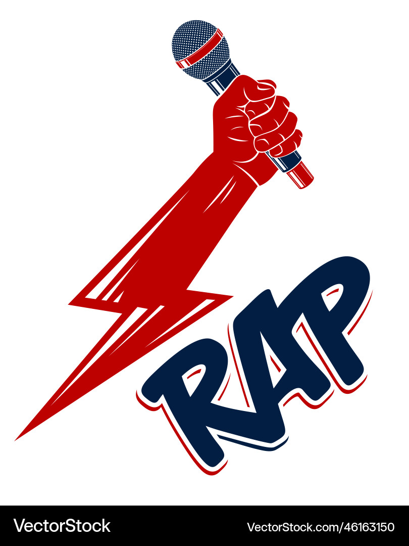 Rap music logo or emblem with microphone in hand – Royalty-Free Vector |  VectorStock, image size:810x1080