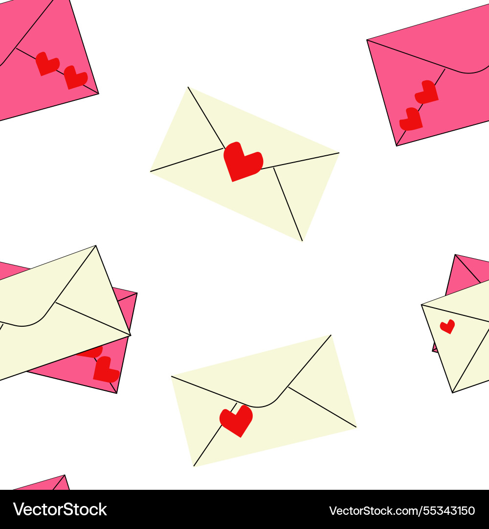 Seamless pattern with envelopes isolated Seamless pattern with envelopes isolated vector image