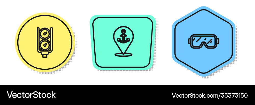 Set line gauge scale location with anchor Set line gauge scale location with anchor vector image