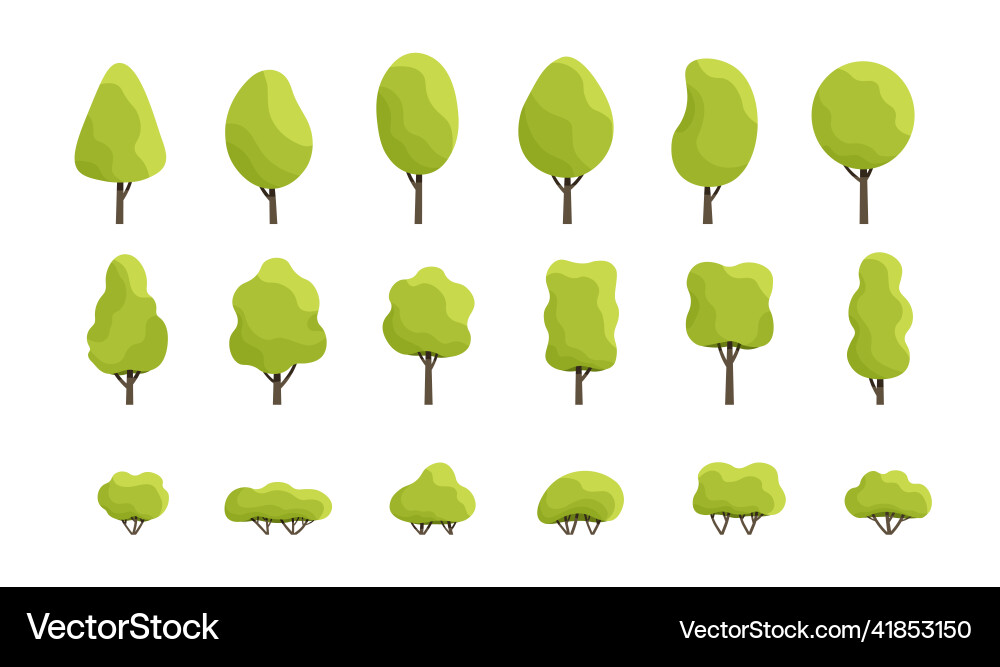 Set of trees Set of trees vector image