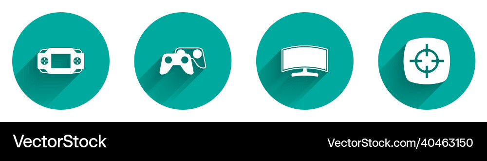 Set portable video game console controller vector image