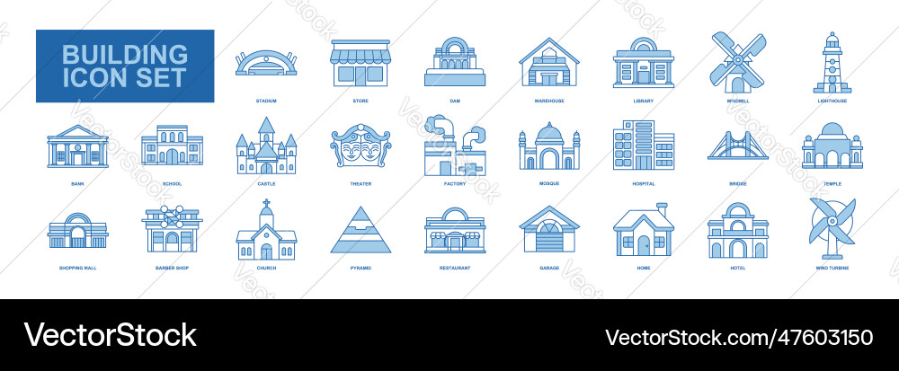 This building set icon various structures like This building set icon various structures like Vector Image
