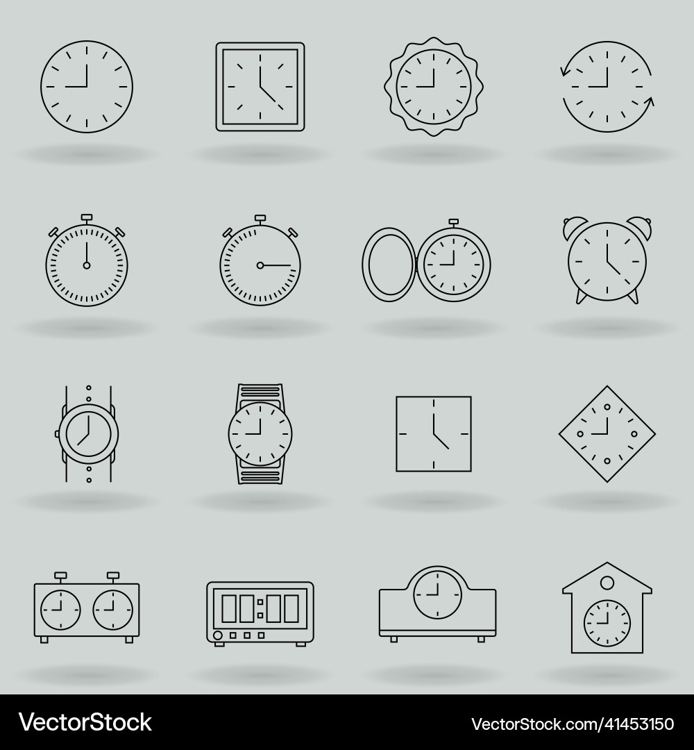 Time and clock line icons linear icon set Time and clock line icons linear icon set vector image