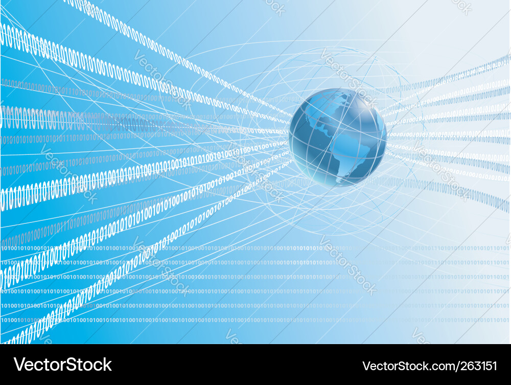 Binary Globe Data Stream vector image