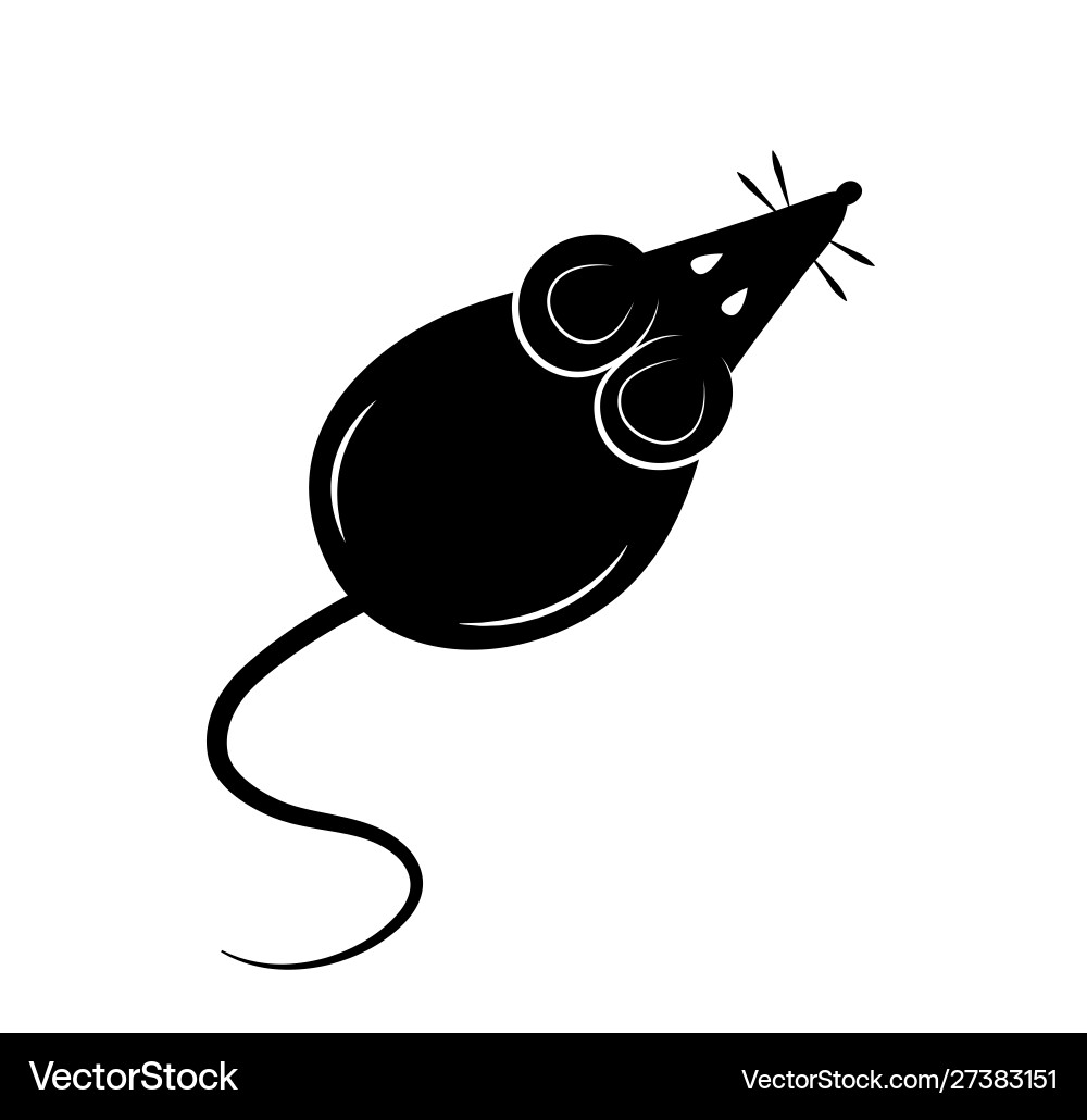 Black silhouette a rat or mouse on white Black silhouette a rat or mouse on white vector image
