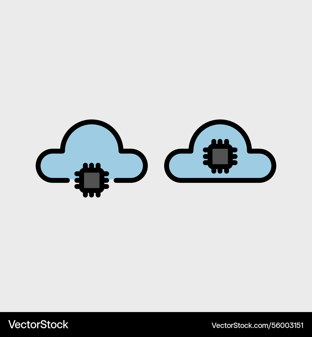 Cloud computing symbol set vector image