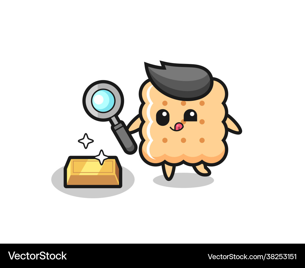 Cracker character is checking authenticity Cracker character is checking authenticity vector image