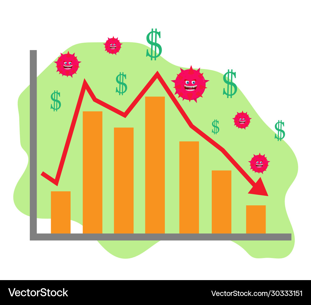 Economy is declining because corona Economy is declining because corona vector image