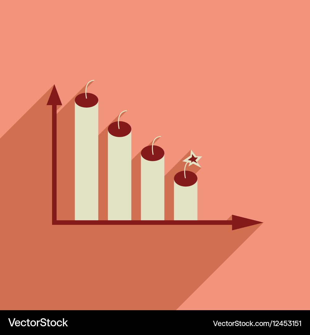 Flat web icon with long shadow graph vector image