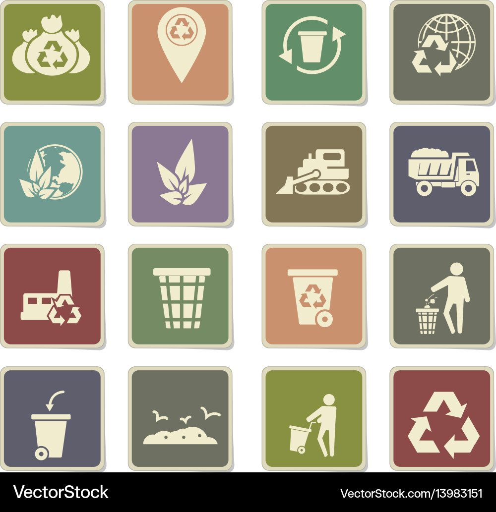 Garbage icon set vector image