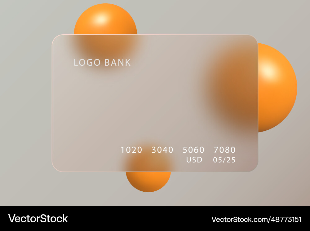 Glass morphism landing page with rectangular Glass morphism landing page with rectangular vector image