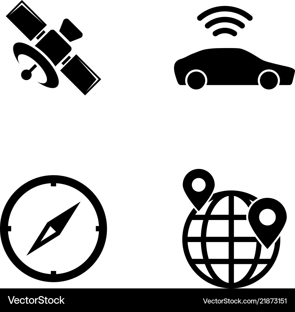 Gps car navigation simple related icons Gps car navigation simple related icons vector image