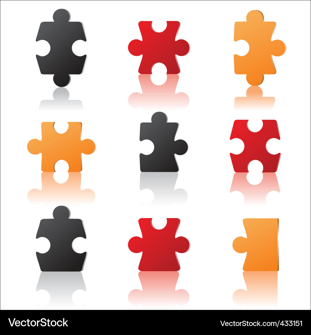 Interlocking Puzzle Pieces Vector Image