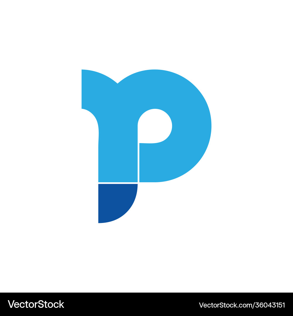 Letter p simple loop logo Royalty Free Vector Image