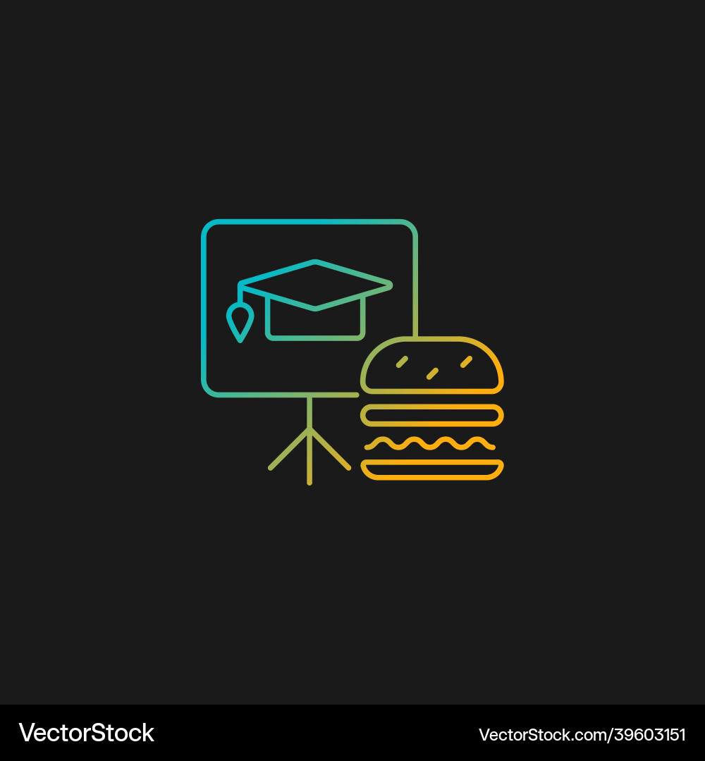 Lunch and learns gradient icon for dark theme Lunch and learns gradient icon for dark theme Vector Image