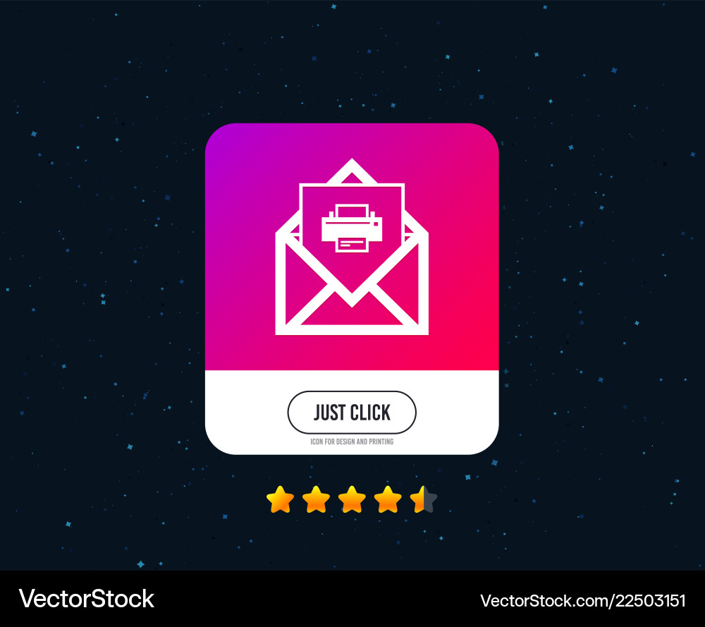 Mail print icon envelope symbol message sign Vector Image