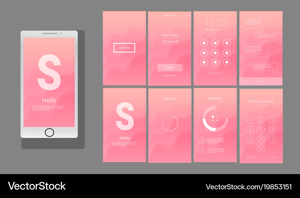 Modern ui gui screen design vector image