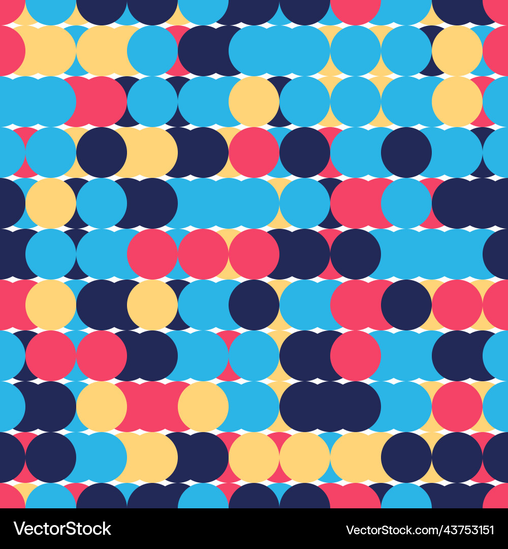 Retro seamless pattern with circles colorful vector image