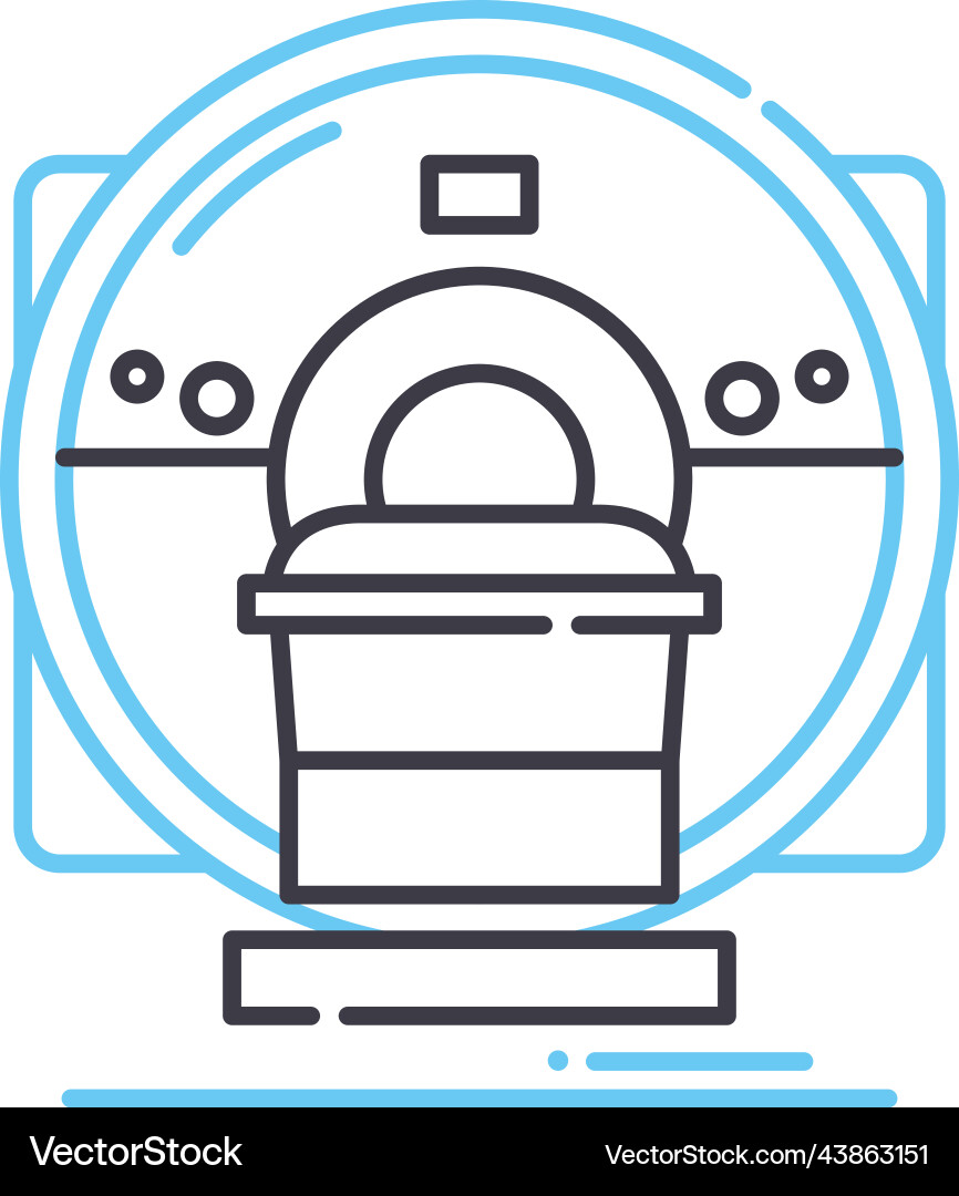 Scan machine line icon outline symbol Scan machine line icon outline symbol vector image
