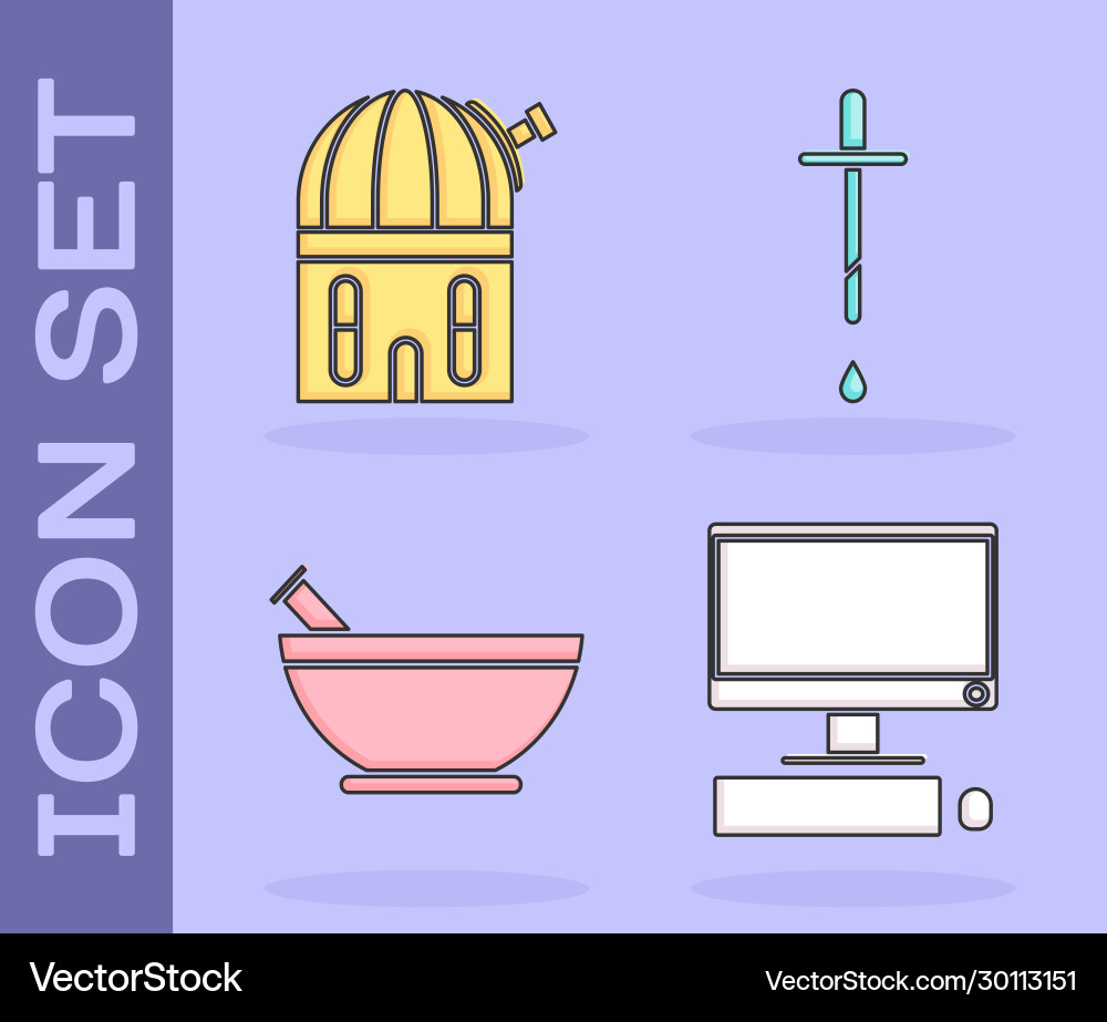 Set computer monitor with keyboard and mouse Set computer monitor with keyboard and mouse Vector Image