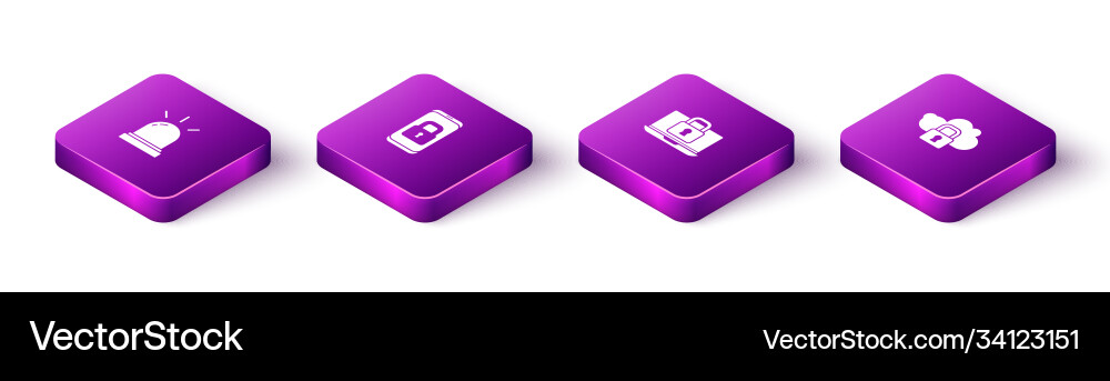 Set isometric motion sensor mobile with closed Set isometric motion sensor mobile with closed vector image