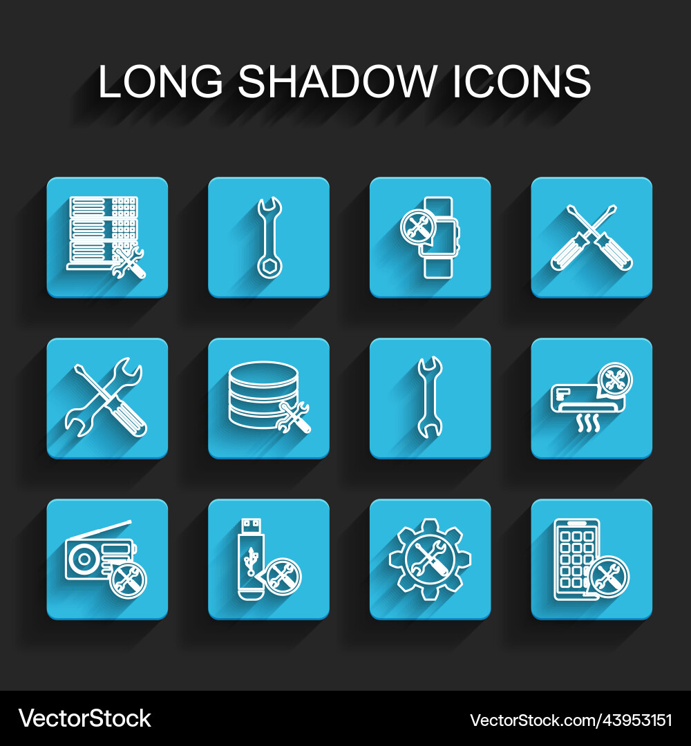Set line radio service usb flash drive database Set line radio service usb flash drive database vector image