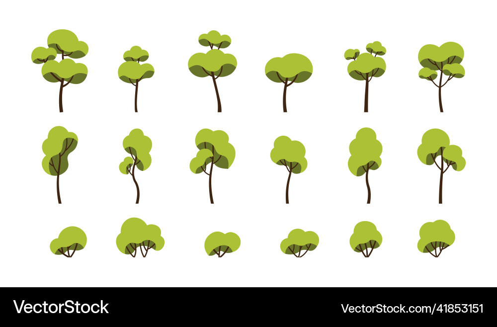 Set of trees Set of trees vector image