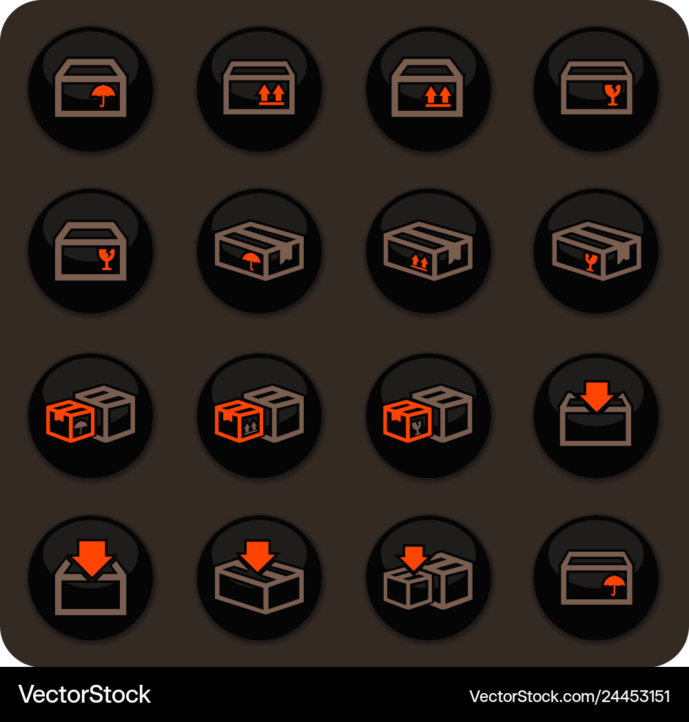 Simple icons set of box Simple icons set of box Vector Image