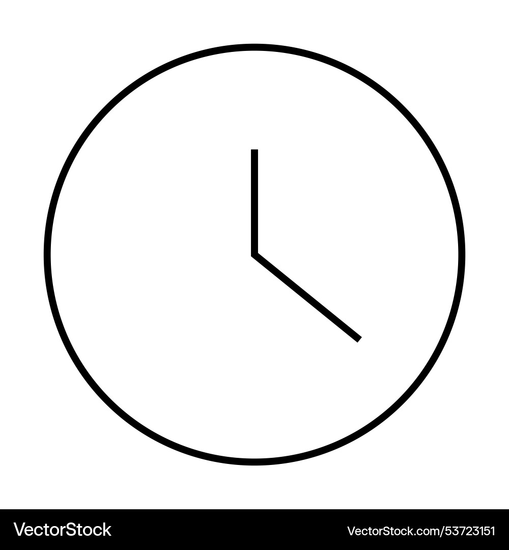 Simple line clock design with minimalist black Simple line clock design with minimalist black vector image