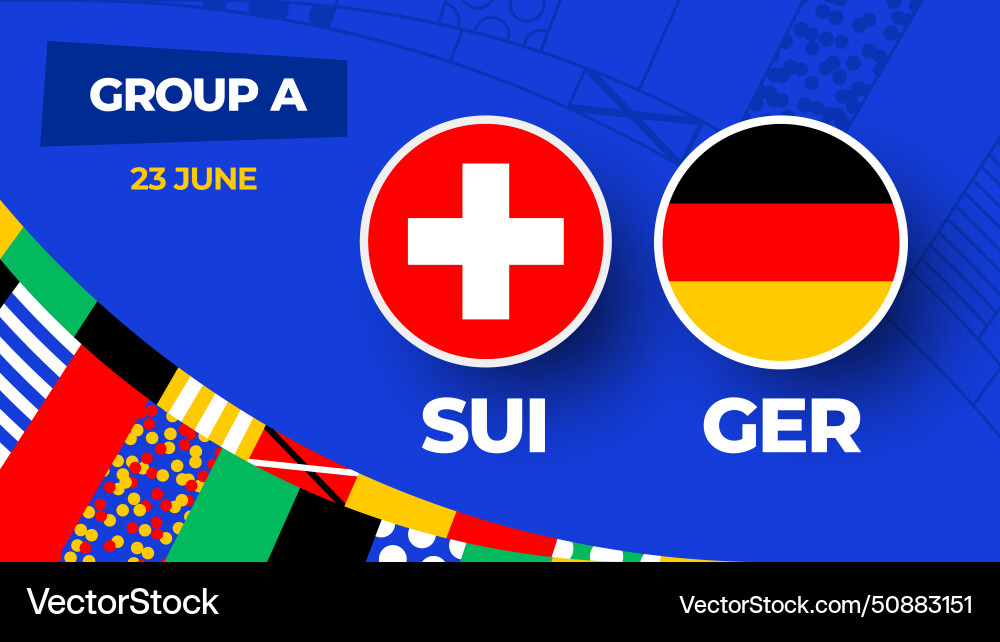 Switzerland vs germany football 2024 match versus Vector Image