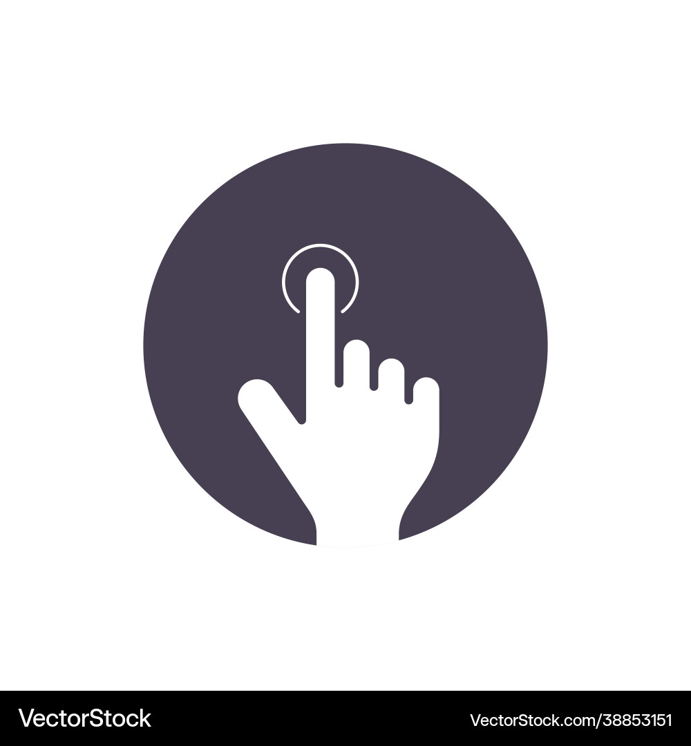 Touch finger icon click push symbol isolated flat Touch finger icon click push symbol isolated flat vector image