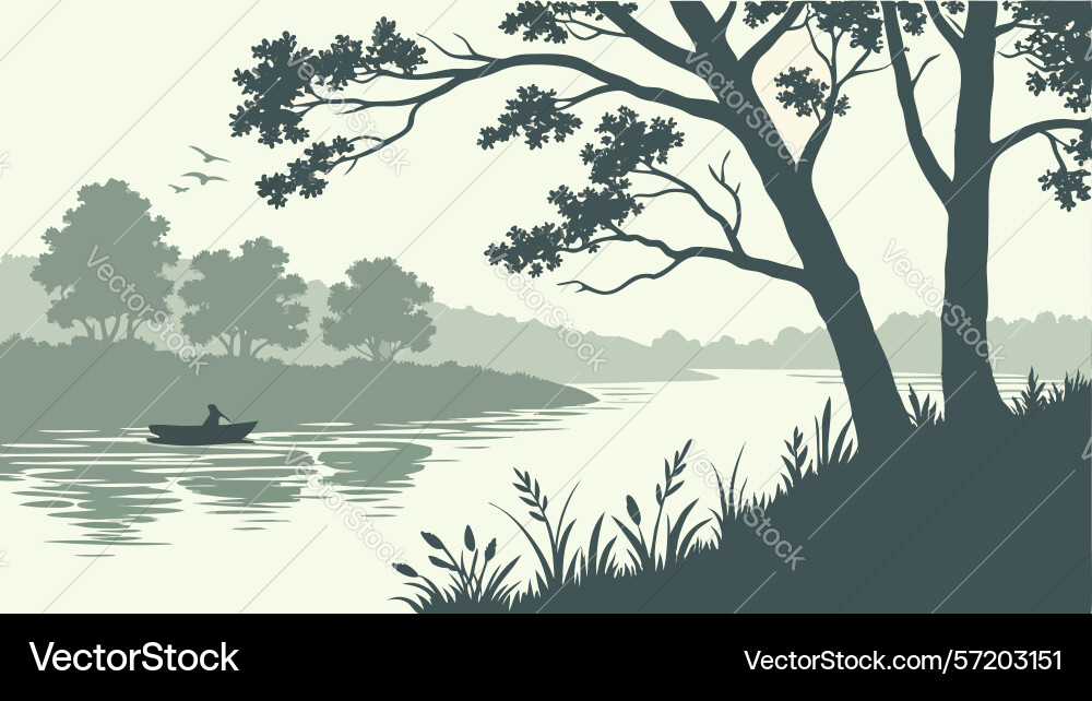 Tranquil lake with island tree design generative vector image