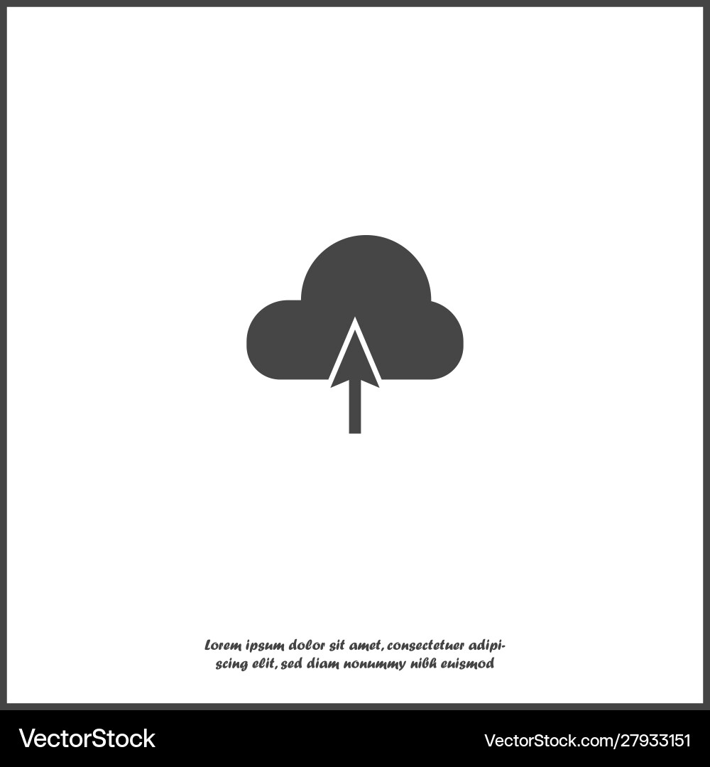 Upload icon on gray background load symbol Vector Image