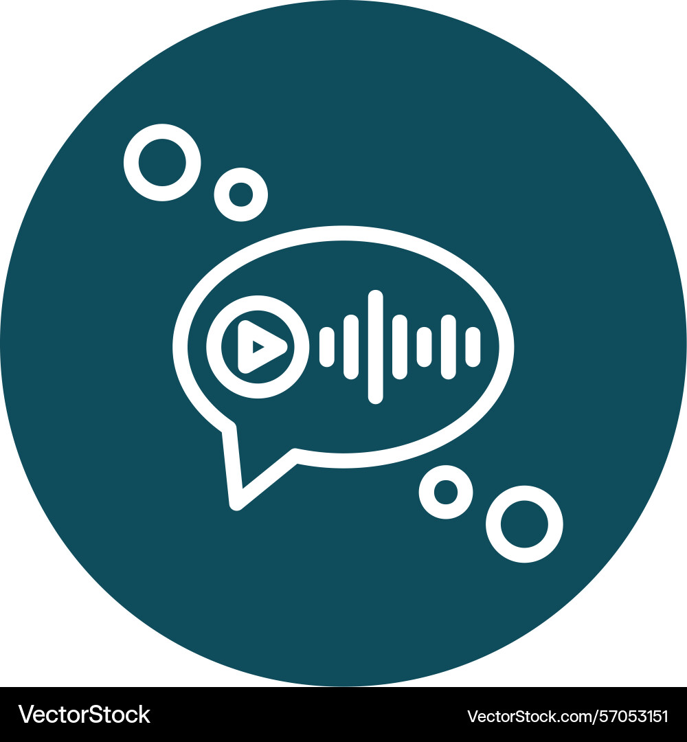 Voice message line circle style icon design vector image