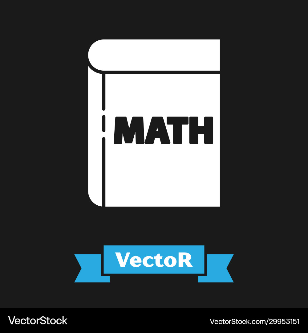 White book with word mathematics icon isolated Vector Image
