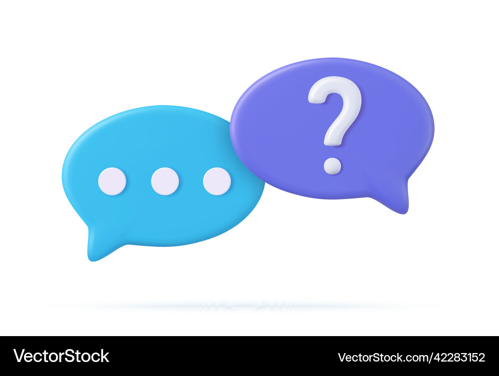 3d rendering faq icon 3d rendering faq icon vector image