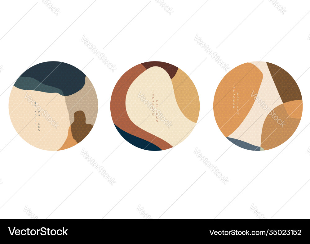 Abstract background with japanese pattern circle vector image