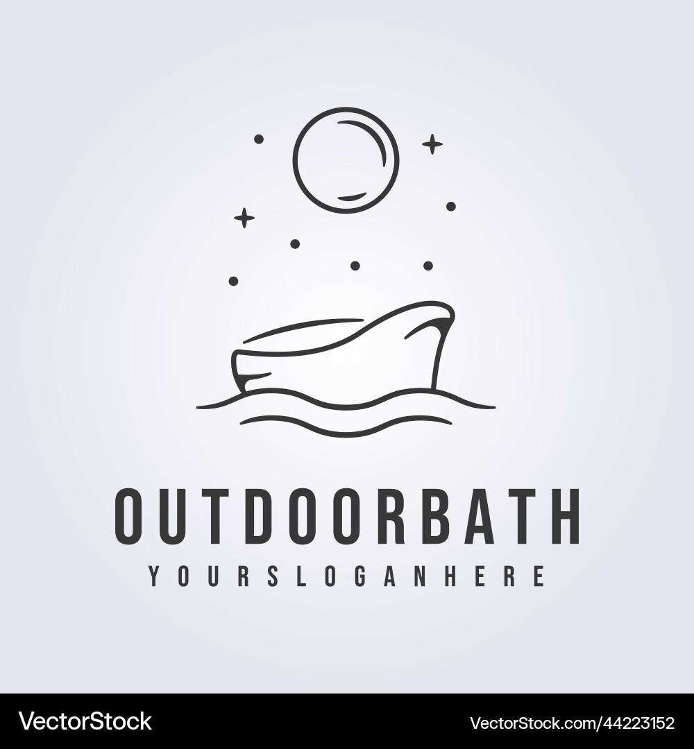 Bad Badewanne Linie Logo im Freien nehmen unter Bad Badewanne Linie Logo im Freien nehmen unter vektorbild