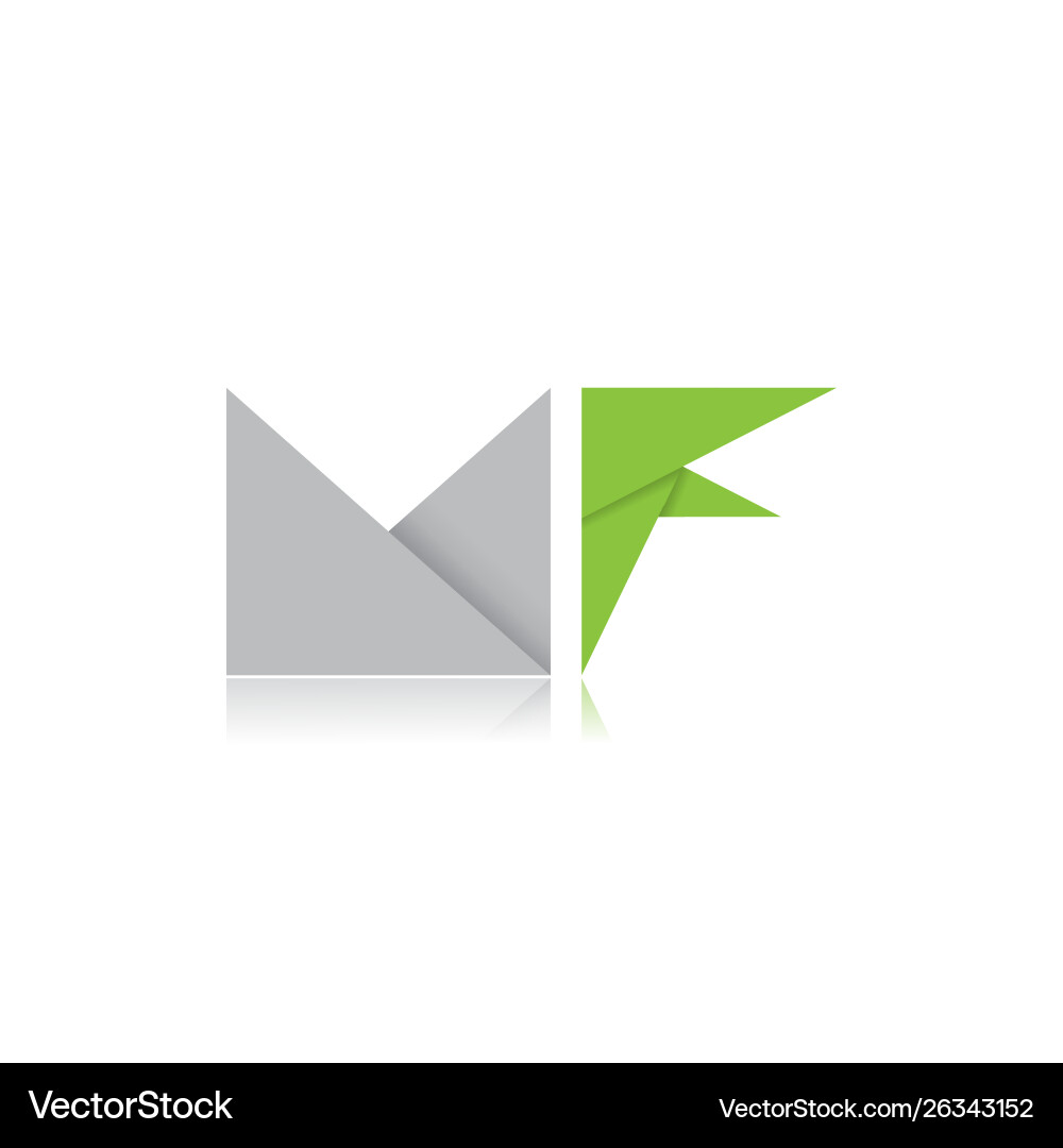 Buchstaben mf Faltpapier Logo Buchstaben mf Faltpapier Logo vektorbild