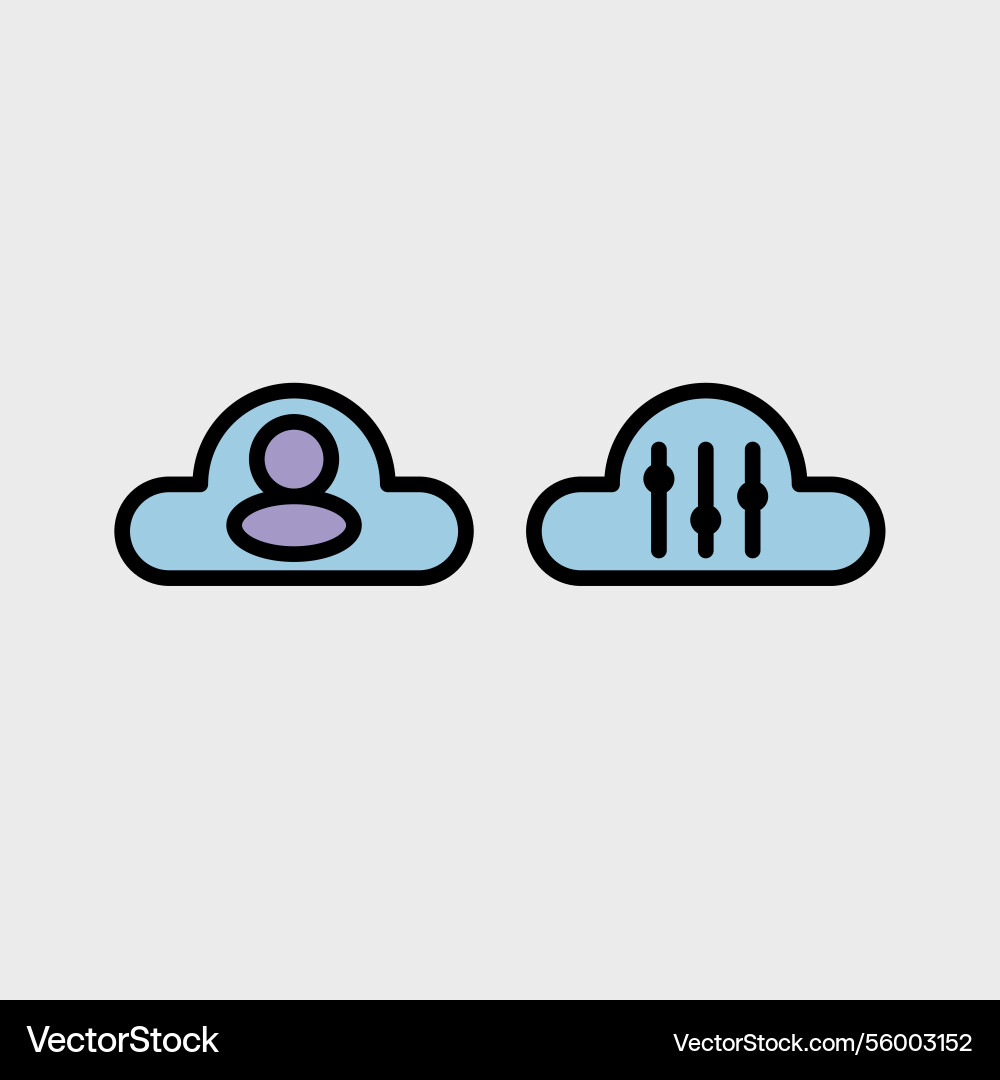 Cloud computing symbol set Cloud computing symbol set Vector Image